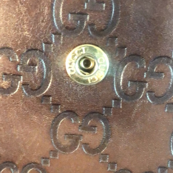 GUCCI Guccissima GG Brown Lambskin Bifold Wallet With Billfold & Coin Section - Picture 14 of 17